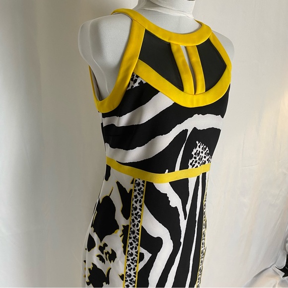 Thalia Sodi Yellow Leopard Animal Print Dress EUC Size M - Picture 4 of 8